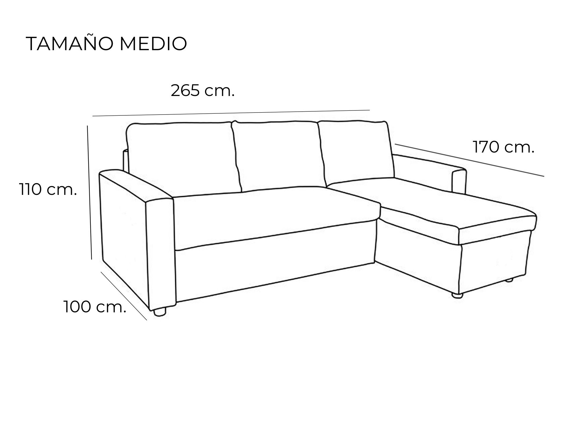 Chaiselongue con cama estilo italiano modelo Tucson de Sofass® en Madrid